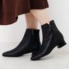 Genuine leather cushioned warm boots made in Japan by HIMIKO. Side-cut metal point boots, size 651412, black, size 235.