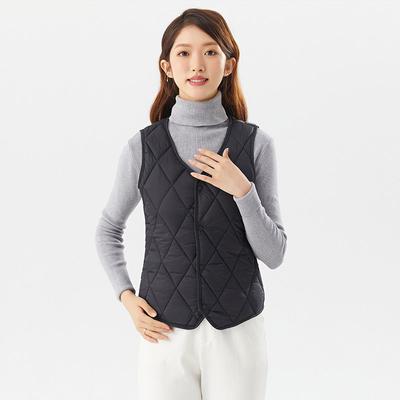 Autumn and Winter Cotton Vest Women's Velvet Warm Tank Top Short V-neck Shoulder Slim Fit Versatile Inner Tank Cotton Clothes