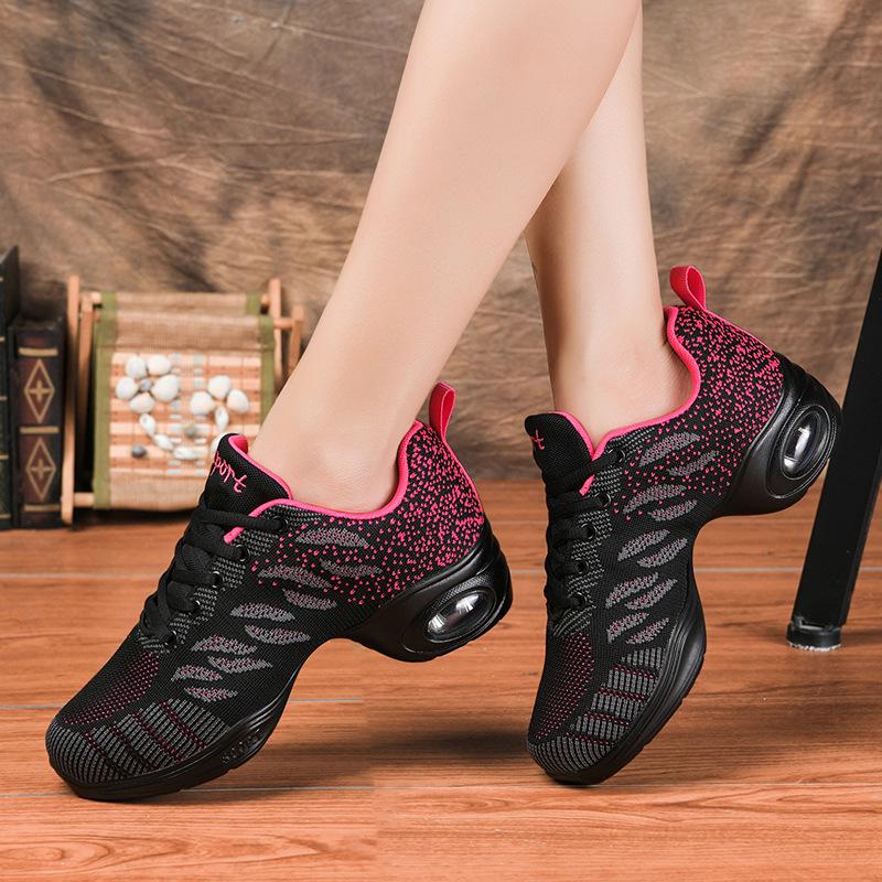 Dance Shoes Women Square Dancing Shoes Breathable Fly Woven Mesh Shoes For Women Sailor Jazz Sports Shoe Running
