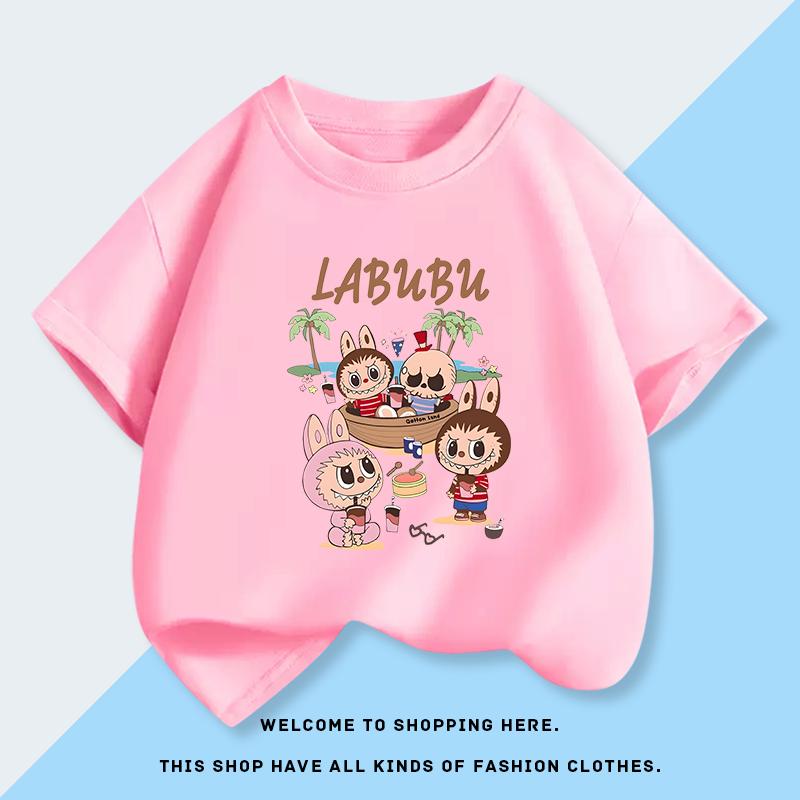 Monster Short-sleeved T-shirts for Boys and Girls, Pure Cotton, New and Cute Summer Outfits for Children of All Ages