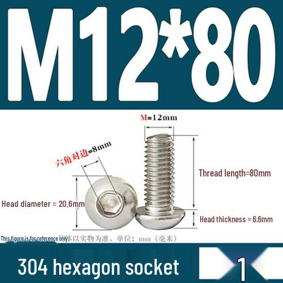 ISO7380 Stainless Steel Hex Drive Dome Head Screws - M2 to M16