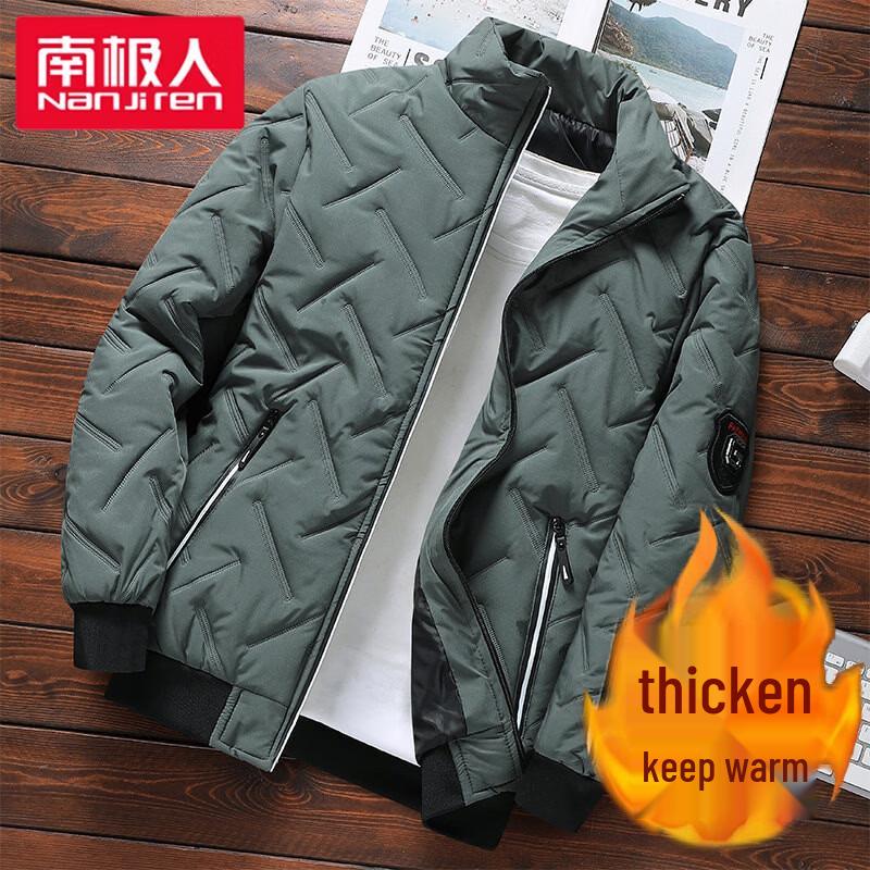 Nanjiren Men's Thickened Windproof Stand-Collar Winter Padded Jacket