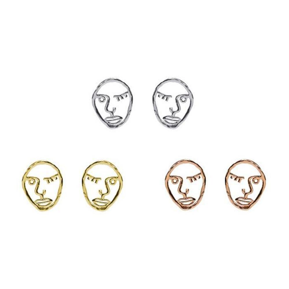 [Silver] Harvey Face Earrings (W) (S1936433)