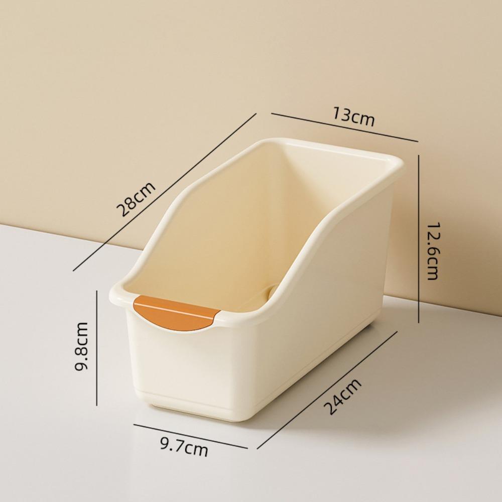 With Bottom Pulley Storage Box Plastic Miscellaneous Sorting Basket Home Kitchen Office 01-Yellow Orange 780₽