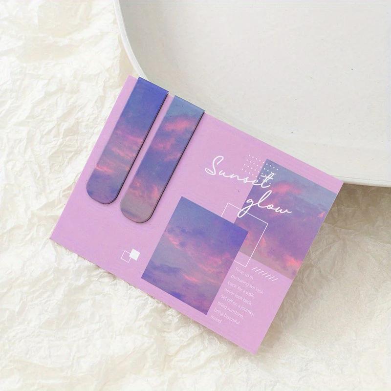 2pcs Landscape Themed Magnetic Bookmarks Magnet Page Markers Magnetic Page Clip Fun Book Marks For Reading Gift