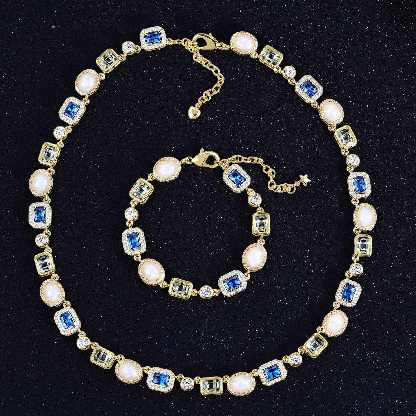 

Hip Hop Colored Gemstone Necklace Zircon Jewelry Accessories Women S High Sense Light Luxury Collarbone Chain 7inch платиновый