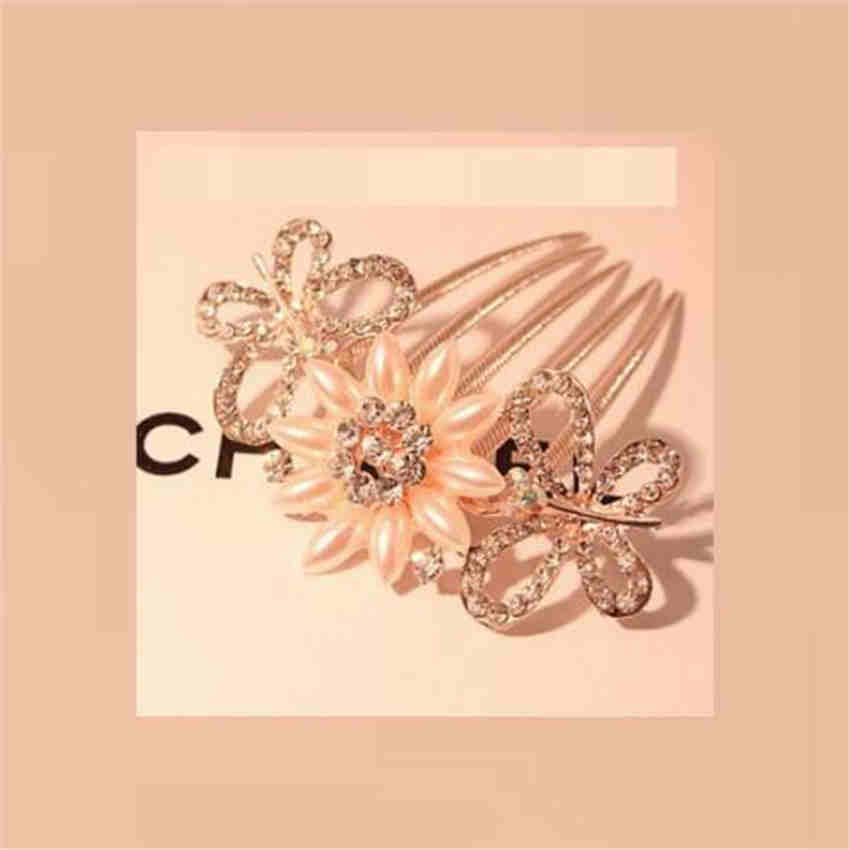 

Мода Квітковий дизайн Жіночі аксесуари для волосся Кліп Красива тарілка Гребінець для волосся Кліп Вставити волосся 6