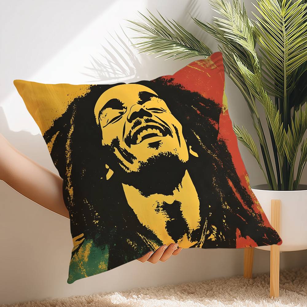 Singer Reggae Rock Pillow Case Short Plush Print Cushion Cover Square Throw Pillow Covers Sofa Home Decor