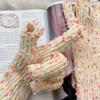 Rainbow Jelly Bean Woolen Gloves for Women In Winter with Touch Screen Knitted Warm and Finger Exposed Japanese Style Cute Couple Niche