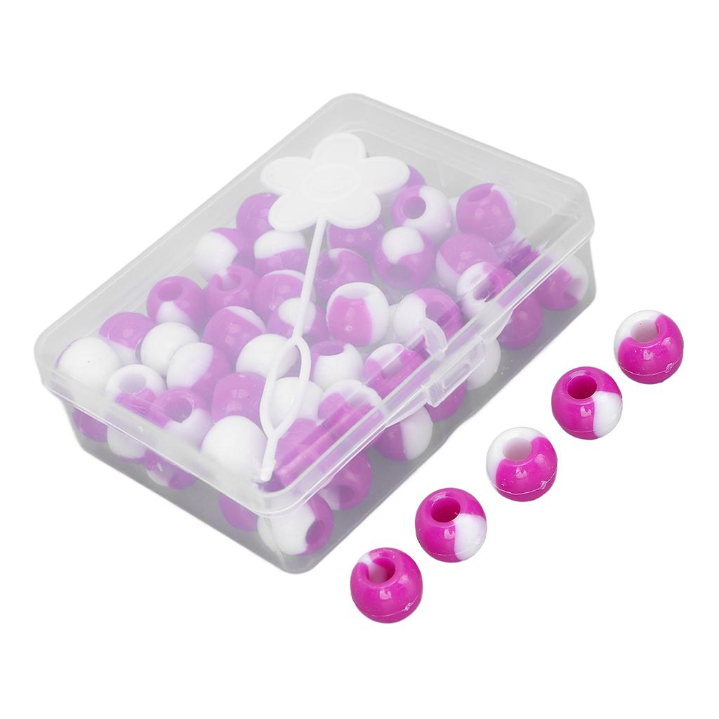 74pcs Round Hair Beads DIY Plastic Crochet Braid Wig Accessories Braid Dreadlock Beads Hair