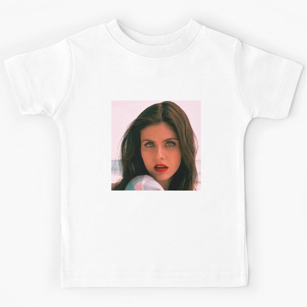 Impressive Mesmerizing Blue Eyes Alexandra Daddario Red Lips Gift For Fans Kids T-Shirt 120