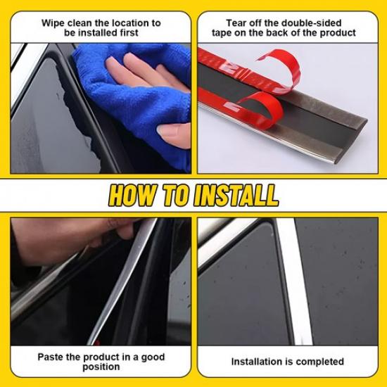1.8cm*5m Car Edge Door Window Guard Chrome Molding Trim Protector Strip Tape N