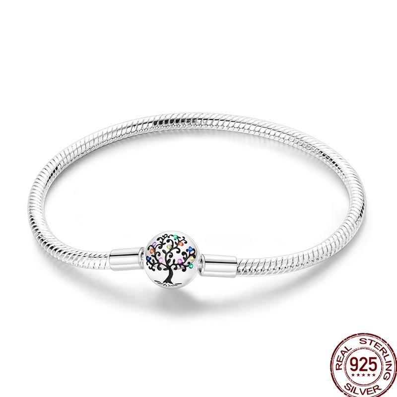 925 Sterling Silver 17-20CM Original Bracelets Heart Moon Sun Clasp Bead Charm Bracelet Fit DIY Charms Beads for Women Jewelrys