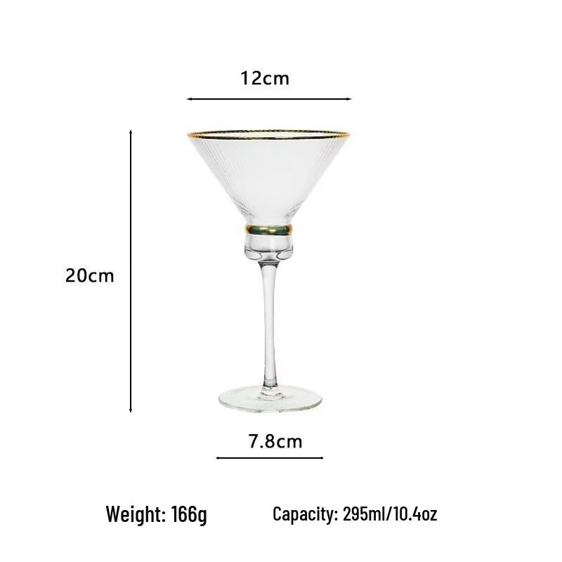 

Gold Rim Ribbed Stemmed Glass