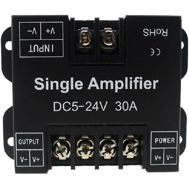 Single Color 30A 1 Channel Signal Controller COB FCOB 2835 3014 3528 5050 LED Strip Signal Amplifier for Long Distance LED Projects - DC5V DC12V