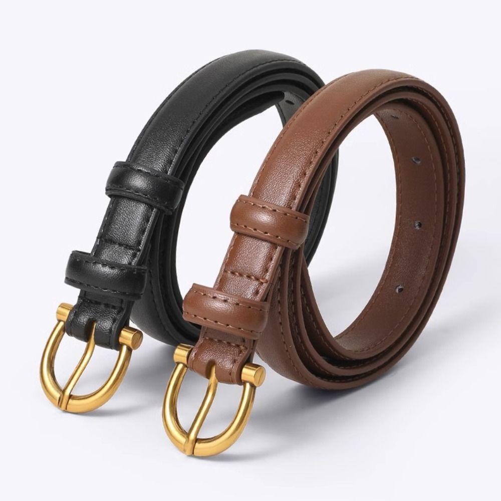 Pin Buckle Pu Waistbands Thin Trouser Decoration Retro Women Belt  Female/Girls