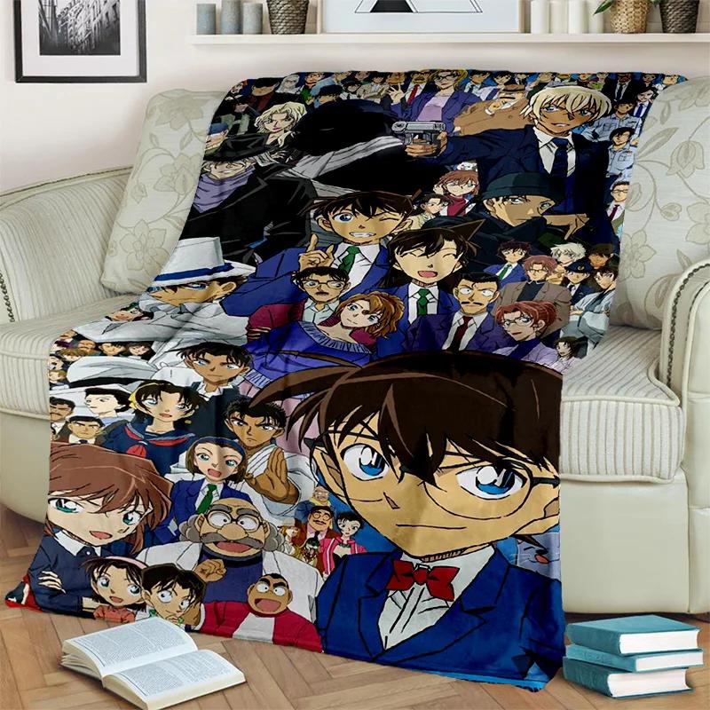 3D Dívčí Detektiv Conan Anime Kreslená HDdeka, Měkká přehozová deka pro Domácí Ložnici Postel Pohovku Piknik Cestování Kancelář Krycí deka Děti