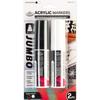 2 Piece Acrylic Markers Non-Toxic Art Markers Broad Tip Multiple Surfaces Ideal Artists Crafters and Students Smooth Finish