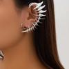 2026 Punk Gothic Silver Color Skeleton Spike Ear Clip for Women Men Hip Hop Metal Thorn Without Piercing Ear Cuff Jewelry Gift