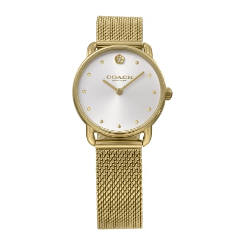 Coach ELLIOT Watch, Stainless Steel, Mineral Glass, Quartz Movement, Water Resistant, Women's, Gold, 14504223