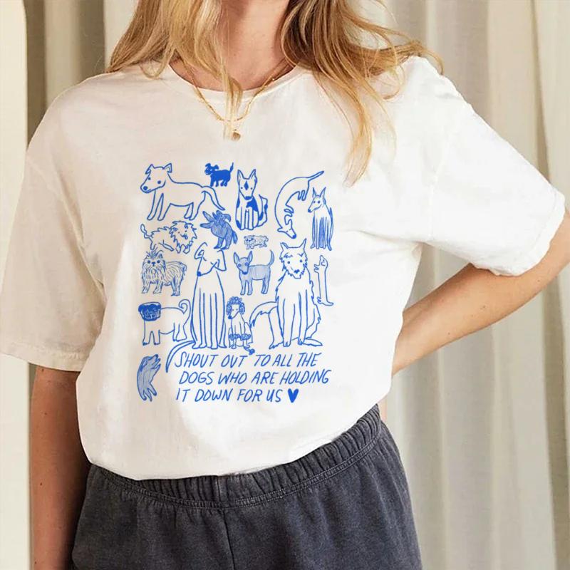 Harajuku Cute Animal Printed Print Tshirt Womens Harajuku Short Sleeve Casual Womens Clothing Street Tops Aesthetic Clothes S