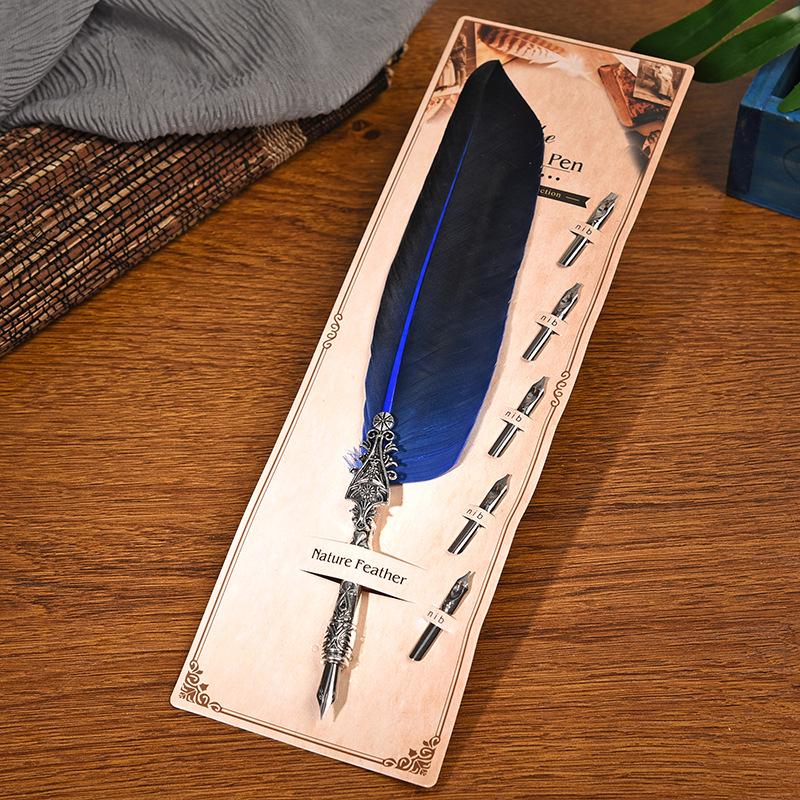 

European Retro Feather Pen Set - Teacher s Day Dip Pen & Signature Gift Box Set