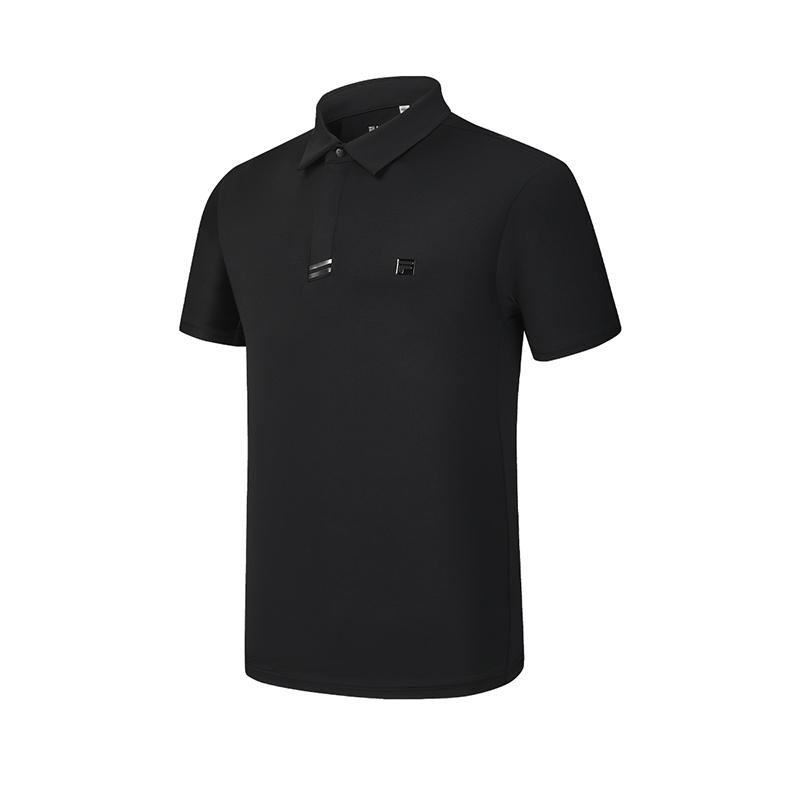 Fila Golf Small Logo Business Casual Sports Polo Shirt Men Tops Deep-Black A11M435138FBK