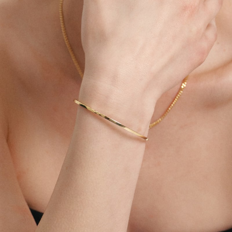 Brățară bangle LUNNE Argint 925 Margine Plată #LSB21