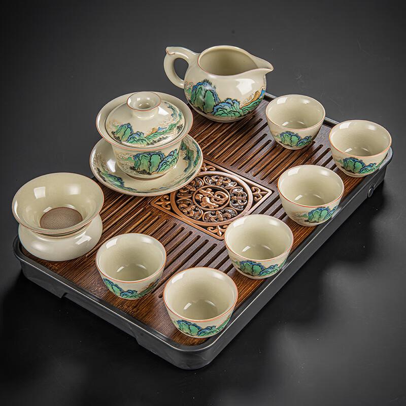 Lainuo Ru Ware Qianli Jiangshan Tea Set