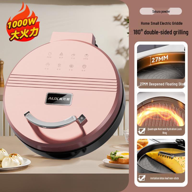 Home Electric Griddle: Double-Sided Heating Pancake & Crepe Maker with Deepened Frying Pan