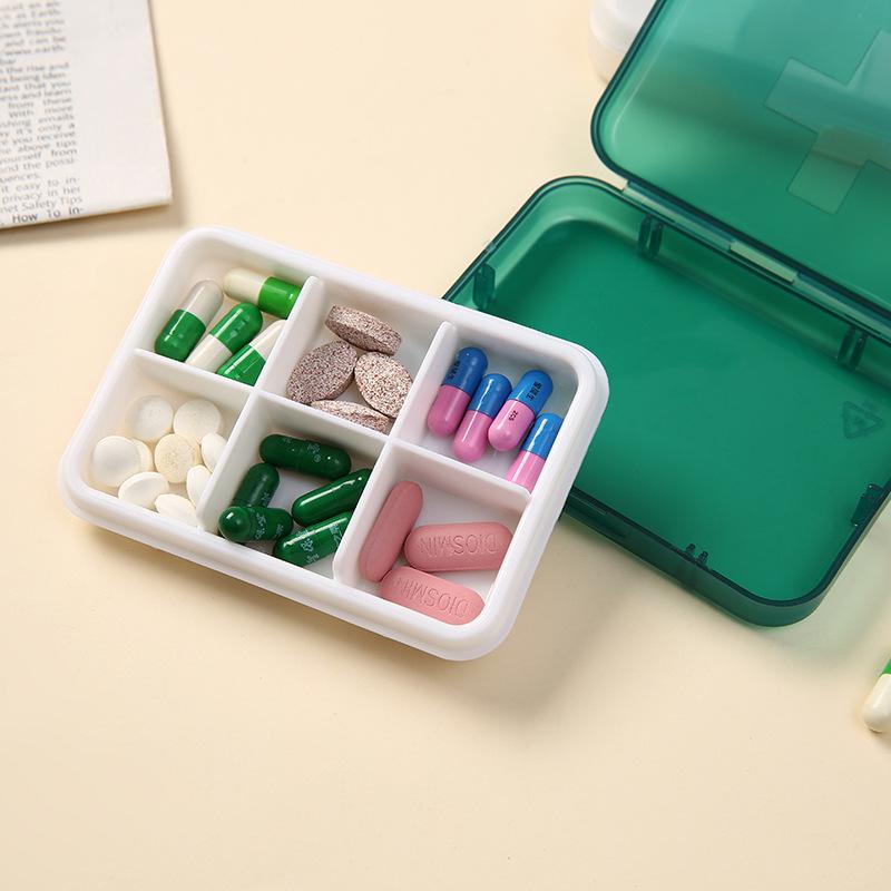 Large Capacity 7-Day Medicine Organizer with 6 Grids for Morning, Noon, and Evening