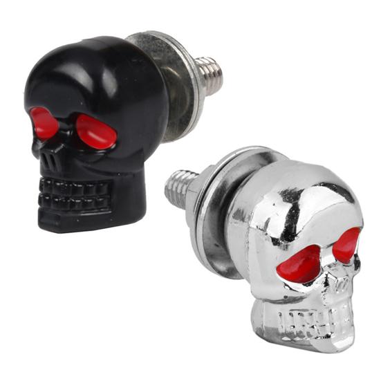 2Pcs Skull Bolt 3D Easy-Installation To Rust Electroplating Not Easy Design High Impact Resistant