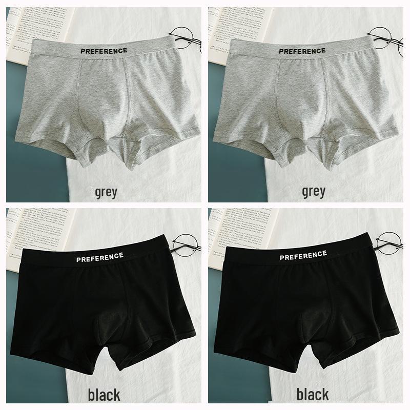 Men's Breathable Cotton Boxer Briefs, Solid Black or White.
