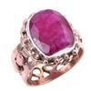 Red Ruby(Simulated) Handmade 925 Sterling Silver Jewelry Two Tone Ring S.7 F2w45