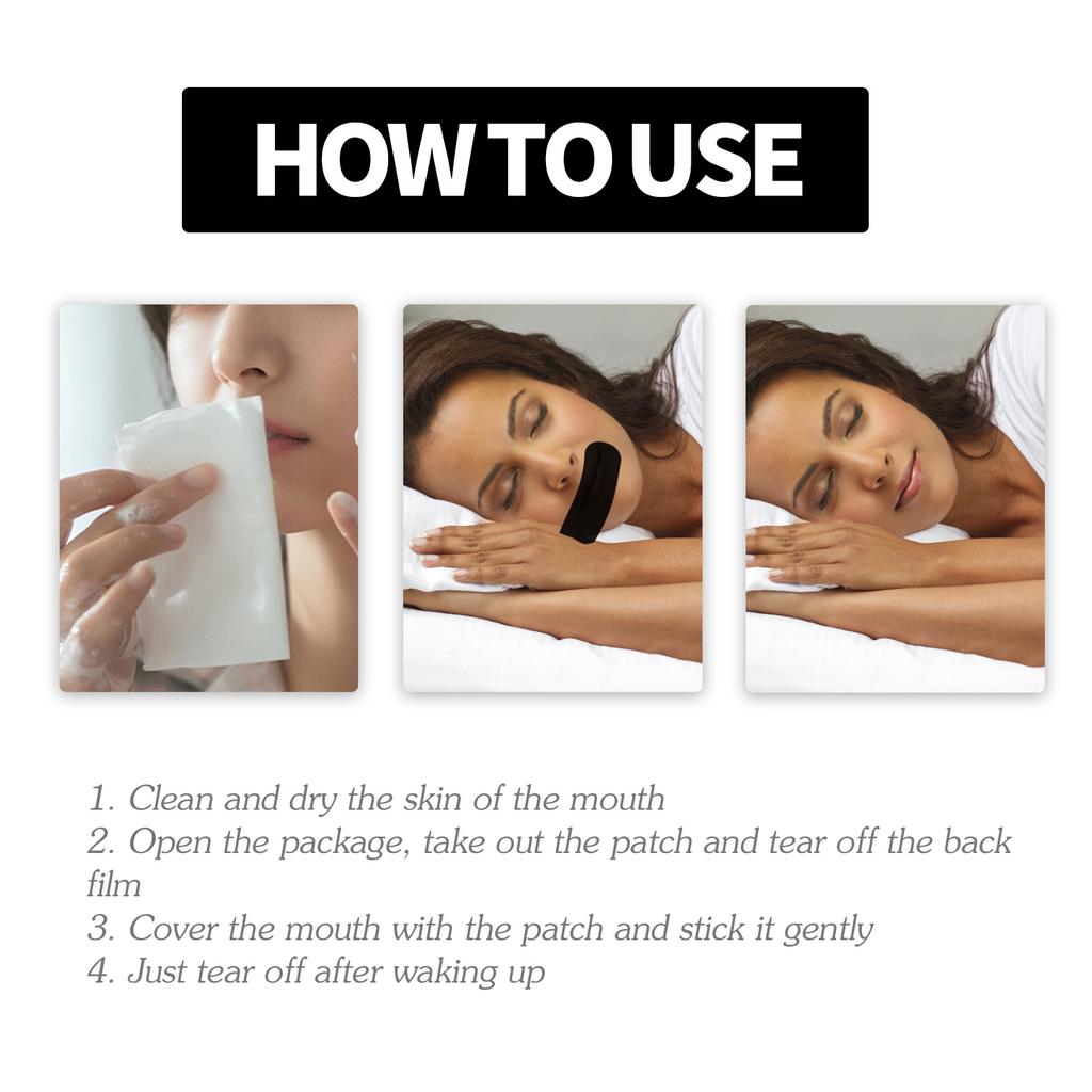 50pcs/Bag Mouth Tape for Sleep Anti Snoring Mouth Strips Allergenic Medical Grade Nose Breathing Strips Reduce Mouth Dryness