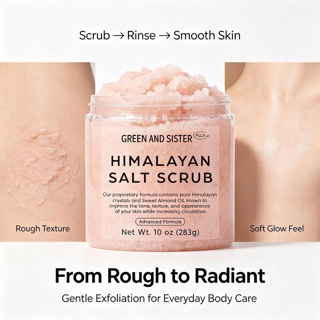 Himalayan Salt Body Scrub: Moisturizing & Exfoliating by Meikeduo