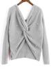 European Fashion Batwing Sleeve Knit Sweater with Cross Back Design for Women