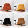 Solid Color Chenille Knitted Fisherman Hat Retro Design Panama Cap British Style Hat  Casual Wear