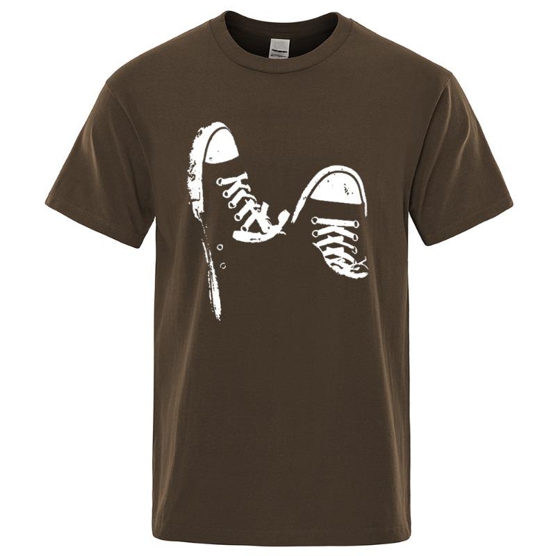Heta Säljer 100% Bomull Casual Kortärmad Skate Skor Herr t-shirt Sommar Andningsbara Kläder O-hals Överdimensionerad Kortärmad Unisex