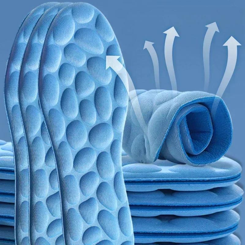 4D Sport Insoles for Shoes Women Men Deodorant Breathable Cushion Running Insoles for Feet Orthopedic Massage Running Care Pads