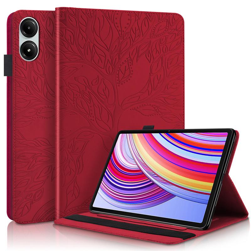 Funda For Redmi Pad Pro Case 12.1 Inch Emboss Tree PU Leather Flip Cover for Capa Poco Pad Xiaomi Redmi Pad Pro Case Coque 12.1"