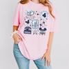 New Hollywood Mickey Mouse Ears Contour Cartoon Graphic High Quality Print WoUnisex Short Sleeve Loose Casual TShirt