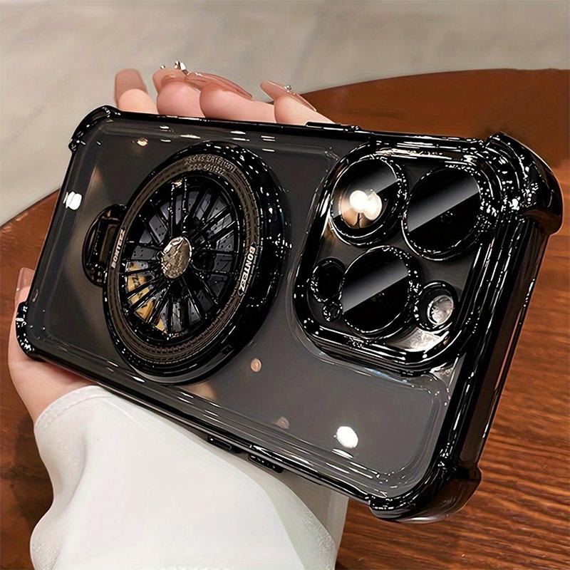 Luxury Magnetic 360 ° Rotating Bracket Phone Case For iPhone 17 16 15 14 13 12 11 Pro Max 15 16 Plus 17 Air Plating Clear Cover