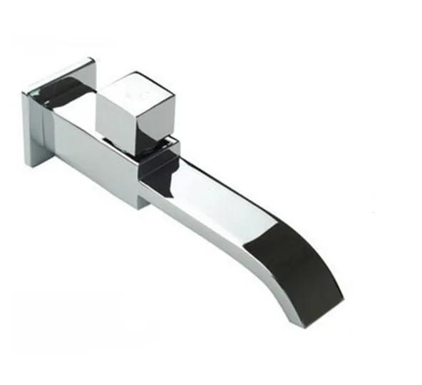 Brass Cold black Water Faucet, Wall Mounted Basin gold Tap, basin bibcock Square Cold brushed gold kitchen Faucet SC303