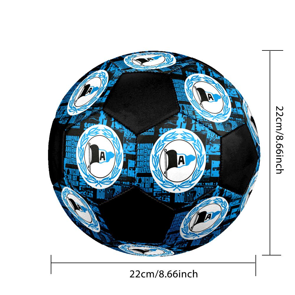 Arminia Bielefeld Indoor Soccer Ball Colorful Machine Stitched PVC Size 5 Team Training Competition Ready Durable High-Bounce Cool Sports Gift