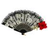 LED Luminous Lace Rose Folding Dance Fan - Chinese Style Wedding Accessory