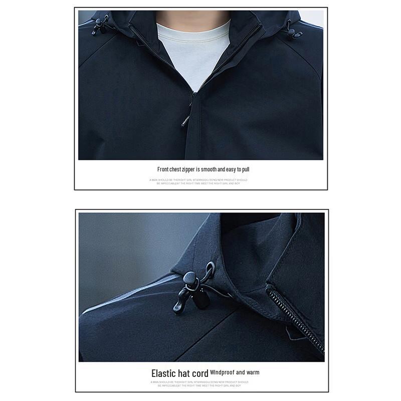 PLAYBOY Men's Spring Autumn Hooded Windbreaker Jacket