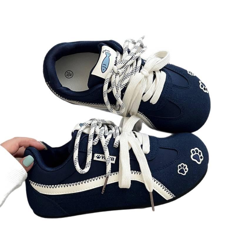 Niche non-collision models, moral training shoes for women's 2025 new popular spring and autumn versatile white shoes, casual sports board shoes