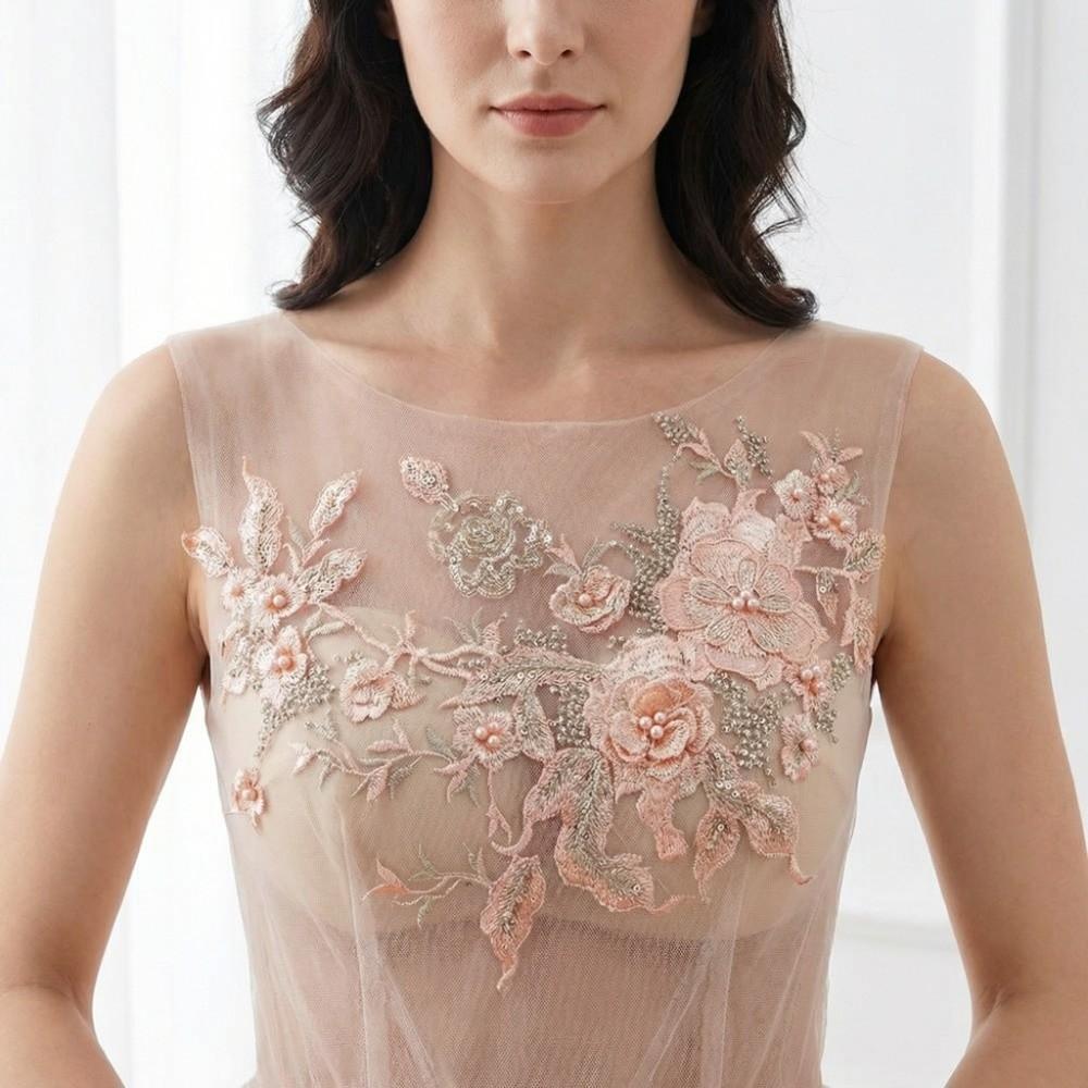 3D Flowers 3D Embroidered Patches Colorful Sequined Mesh Lace Sewing On Patches Multi-functional Elegant Beaded Lace Applique