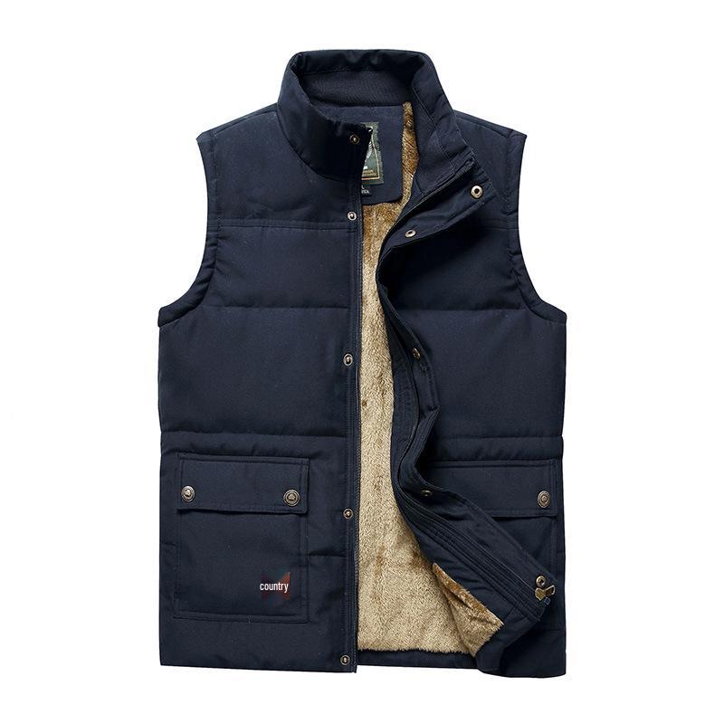 Herren Verdickte Weste für den Winter - Warme, locker sitzende Steppjacke für mittleres und älteres Alter (Große Größe, Modell 7881)